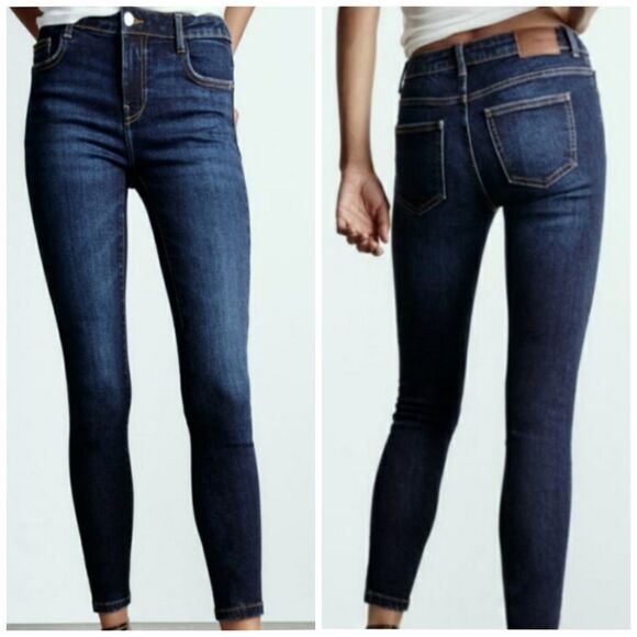 Zara Trafuluc Denim Collection Womens 8 High Rise Skinny Jean Dark Wash Blue - Picture 1 of 12